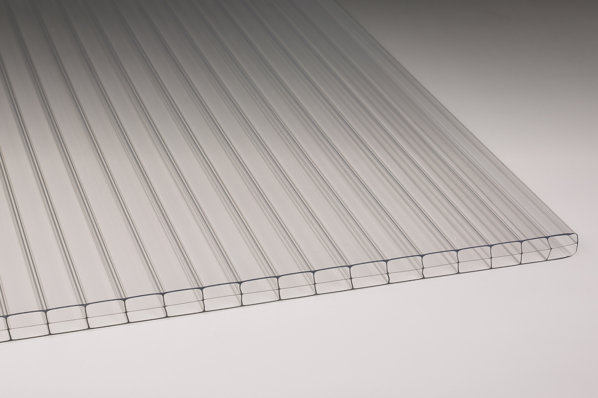 Stegplatten 16mm Polycarbonat 3-Fach Struktur farblos hagelfest
